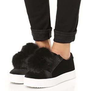 J/Slides Satin Pompom Platform Sneakers Tennis